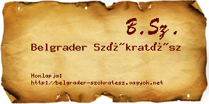 Belgrader Szókratész névjegykártya